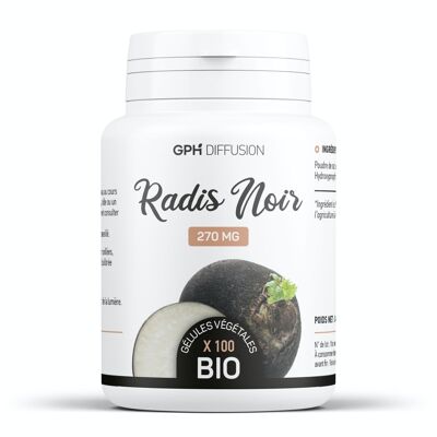 Organic black radish - 270 mg - 100 vegetable capsules