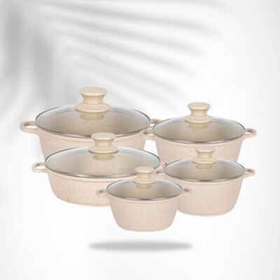 10-piece cookware set with non-stick coating