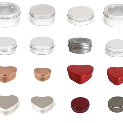 Boîtes Métalliques pour Baumes, Crèmes et Pommades (Packs de 5 Boîtes avec Couvercles)