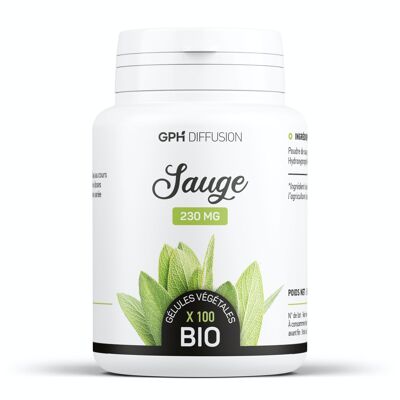 Organic sage - 230 mg - 100 vegetable capsules