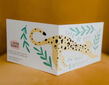 Carte d'anniversaire léopard "Take it Easy" 1
