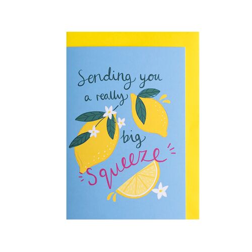 Sending you a really big squeeze! Botanical lemon card
