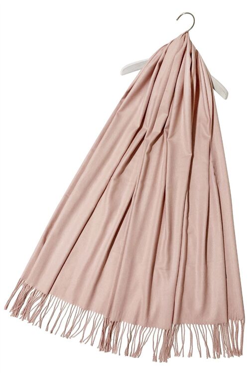 Elegant Super Soft Plain Pashmina Tassel Scarf Shawl - Light Pink