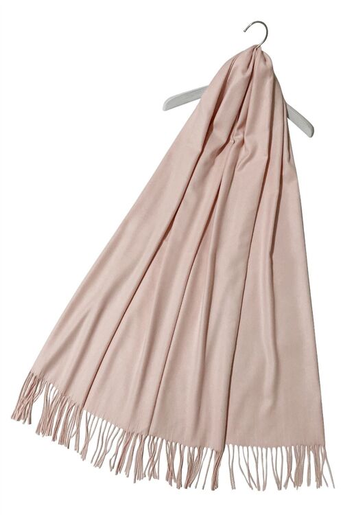 Elegant Super Soft Plain Pashmina Tassel Scarf Shawl - Salmon