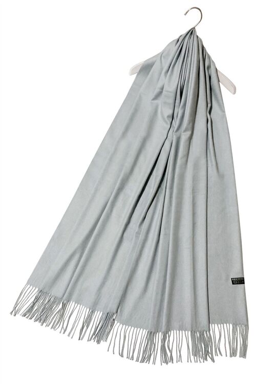 Elegant Super Soft Plain Pashmina Tassel Scarf Shawl - Light Grey