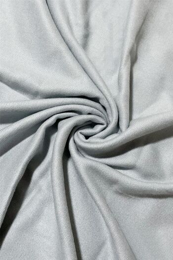 Élégant Châle Écharpe Pashmina Uni Super Doux Gland - Gris Clair 2