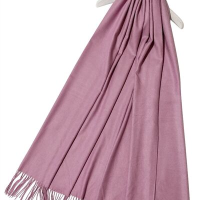 Eleganter, superweicher, einfarbiger Pashmina-Schal mit Quaste - Lavendel