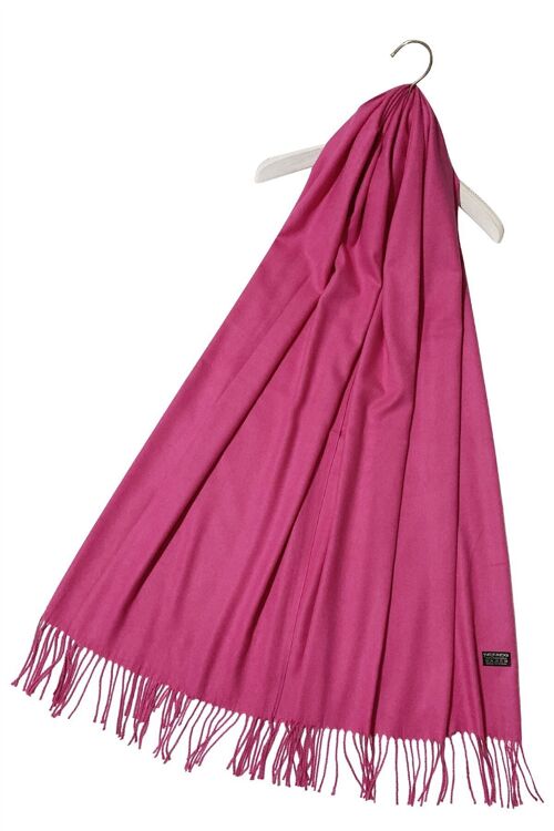 Elegant Super Soft Plain Pashmina Tassel Scarf Shawl - Fuchsia Pink