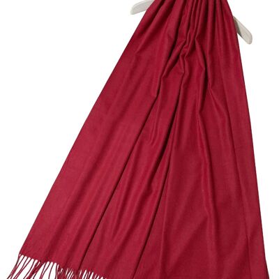 Mantón elegante de la bufanda de la borla de Pashmina liso súper suave - Berry