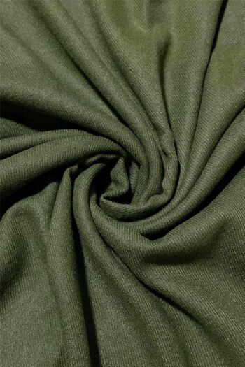 Élégant Châle Écharpe Pashmina Gland Super Doux Uni - Vert Armée 2