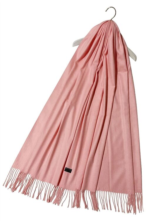 Elegant Super Soft Plain Pashmina Tassel Scarf Shawl - Baby Pink