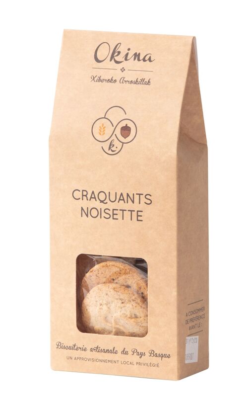Biscuits Craquants aux Noisettes étui 150g - fabriqués artisanalement au Pays-Basque