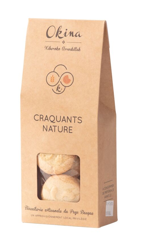 Biscuits Craquants nature en étui 150g - fabriqués artisanalement au Pays-Basque