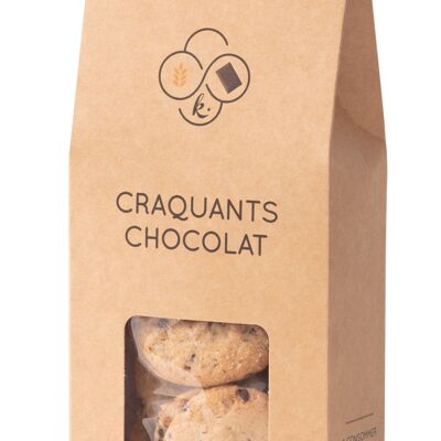 Crunchy chocolate chip cookies in a 150g case - handcrafted in the Basque Country