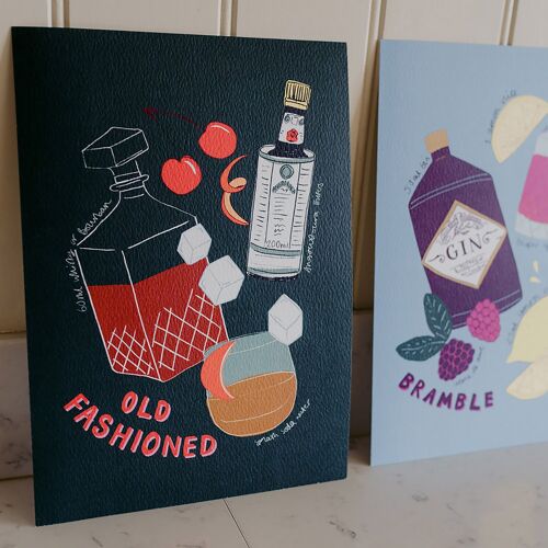 Old fashioned cocktail art print