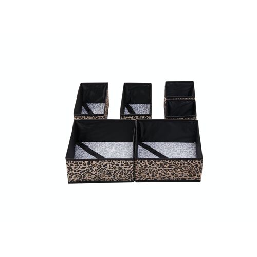 Periea Set of 6 Drawer Organiser - Fern Premium - Gold Leopard