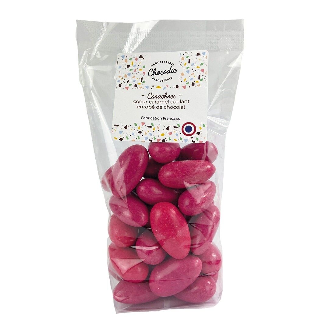 CHOCODIC - Süßwaren Dragees Carachocs fließendes Herz Karamell Beutel 180g