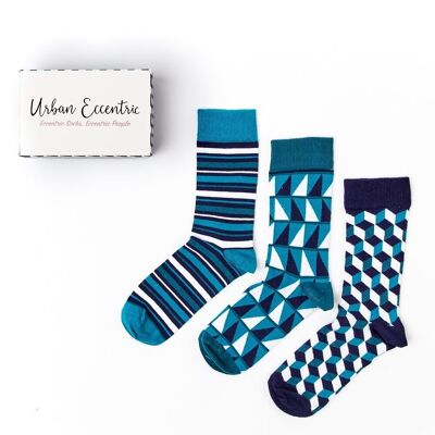 Set de regalo de calcetines unisex azules Funky