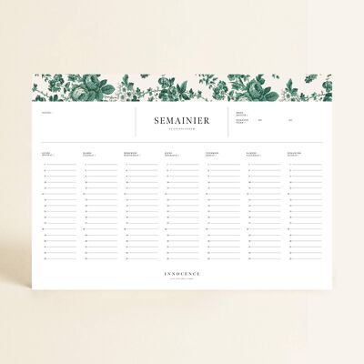 Papelería - Planificador Semanal Flor Verde