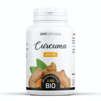 Curcuma biologica - 250 mg - 200 capsule vegetali
