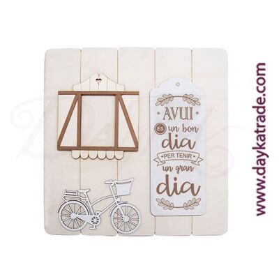 BLC-53 RECTANGULAR TABLE WITH BIKE AND WINDOW "AVUI IS A BON DIA"