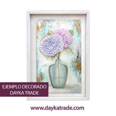 CART-448 CREPÈ PICTURE WITH VASE SILHOUETTE AND GLASS FRAME
