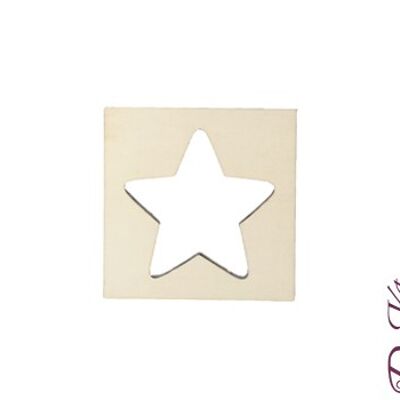 Dayka-143P SQUARE WITH WOODEN HOLE WITH STAR