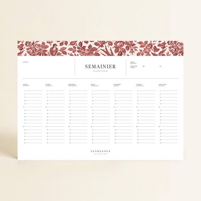 Stationery - Carmine Birds Weekly Planner