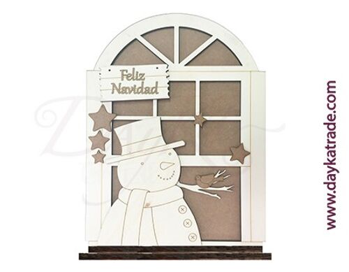 Dayka-270G VENTANA CON MUÑECO DE NIEVE