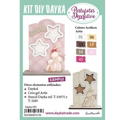 Dayka-449 KIT DIY DAYKA PORTAFOTO MAMA CONEJA + ESTRELLAS