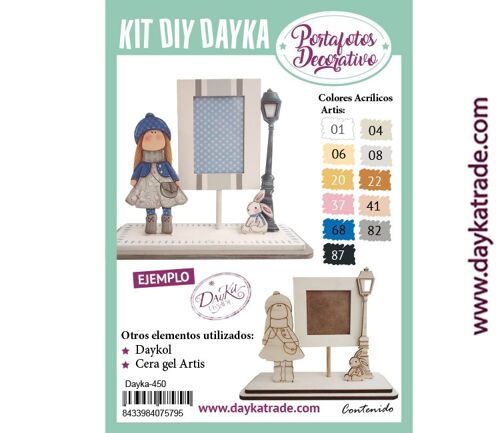 Dayka-450 KIT DIY DAYKA PORTAFOTO NIÑA CONEJO FAROLA