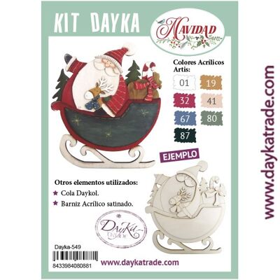 Dayka-549 DAYKA DIY KIT WEIHNACHTSMANN MIT SCHLITTEN