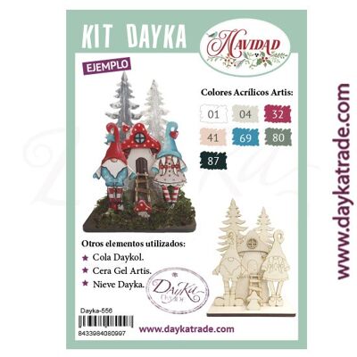Dayka-556 Base with mushroom, gnomes and fir trees