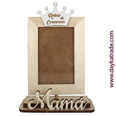 Dayka-659 PHOTO HOLDER BASE WITH LETTERS MOM QUEEN OF HEARTS