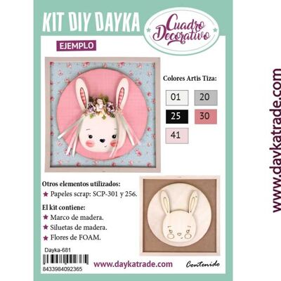 Dayka-681 KIT DIY DAYKA CUADRO INFANTIL CONEJO