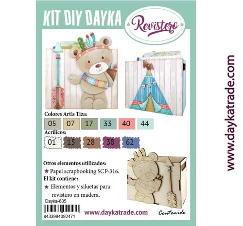 Dayka-685 KIT DIY DAYKA REVISTERO INFANTIL OSITO INDIO