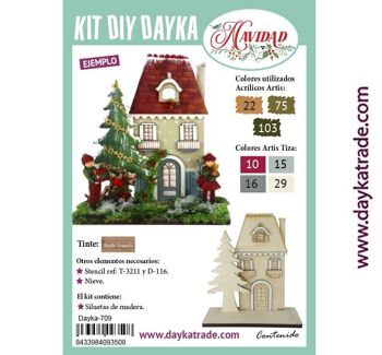 Dayka-709 MAISON DE NOËL AVEC SAPIN