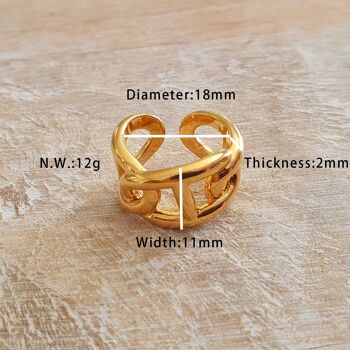 Women's Ring Jewelry Gold Plated Gift Venus Paris (A) 4