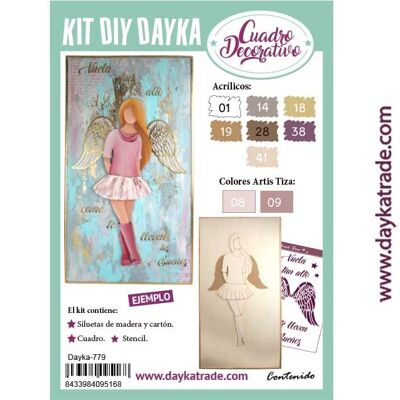 Dayka-779 KIT DE BRICOLAGE DAYKA GIRL PICTURE "VOLEZ AUSSI HAUT QUE VOS RÊVES VOUS PRENENT"