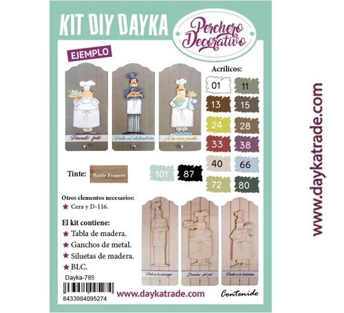 Dayka-785 KIT DIY DAYKA TABLA PERCHERO COCINEROS
