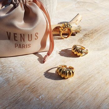 Women's Ring Jewelry Gold Plated Gift Venus Paris (C) 3