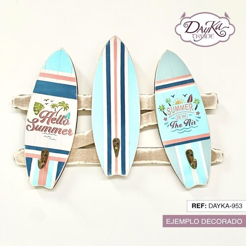 Dayka-953 PERCHERO 3 TABLAS DE SURF CON GANCHOS