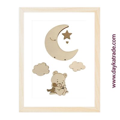 Dayka-958 - CHILDREN'S PICTURE BEAR SWING ON THE MOON