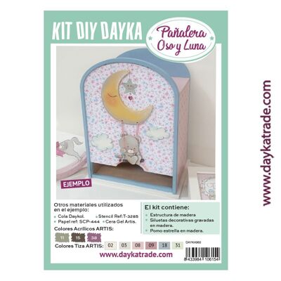 Dayka-960 - WOODEN DIAPER BAG WITH BEAR AND MOON