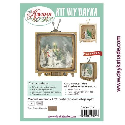 Dayka-973 SMALL VINTAGE TELEVISION WITH CHRISTMAS SCENE