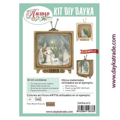 Dayka-973 PICCOLO TELEVISORE VINTAGE CON SCENA DI NATALE