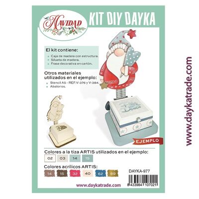 Dayka-977 CHRISTMAS GNOME WITH BOX "MAKE A WISH"