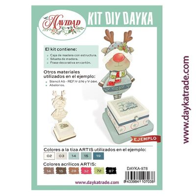 Dayka-978 CHRISTMAS REINDEER WITH BOX "MAKE A WISH"