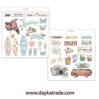 DCUTS-007 CUT-OUTS DIE CUTS TROPICAL PARTY COLLECTION