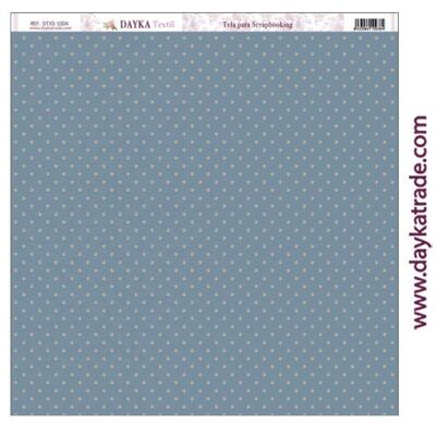 DTXS-1004 - Tessuto per scrapbooking - sfondo blu navy con pois marroni